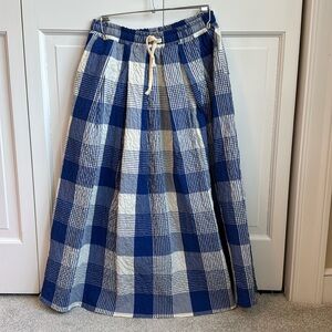 Blue and White Plaid Women's Skirt